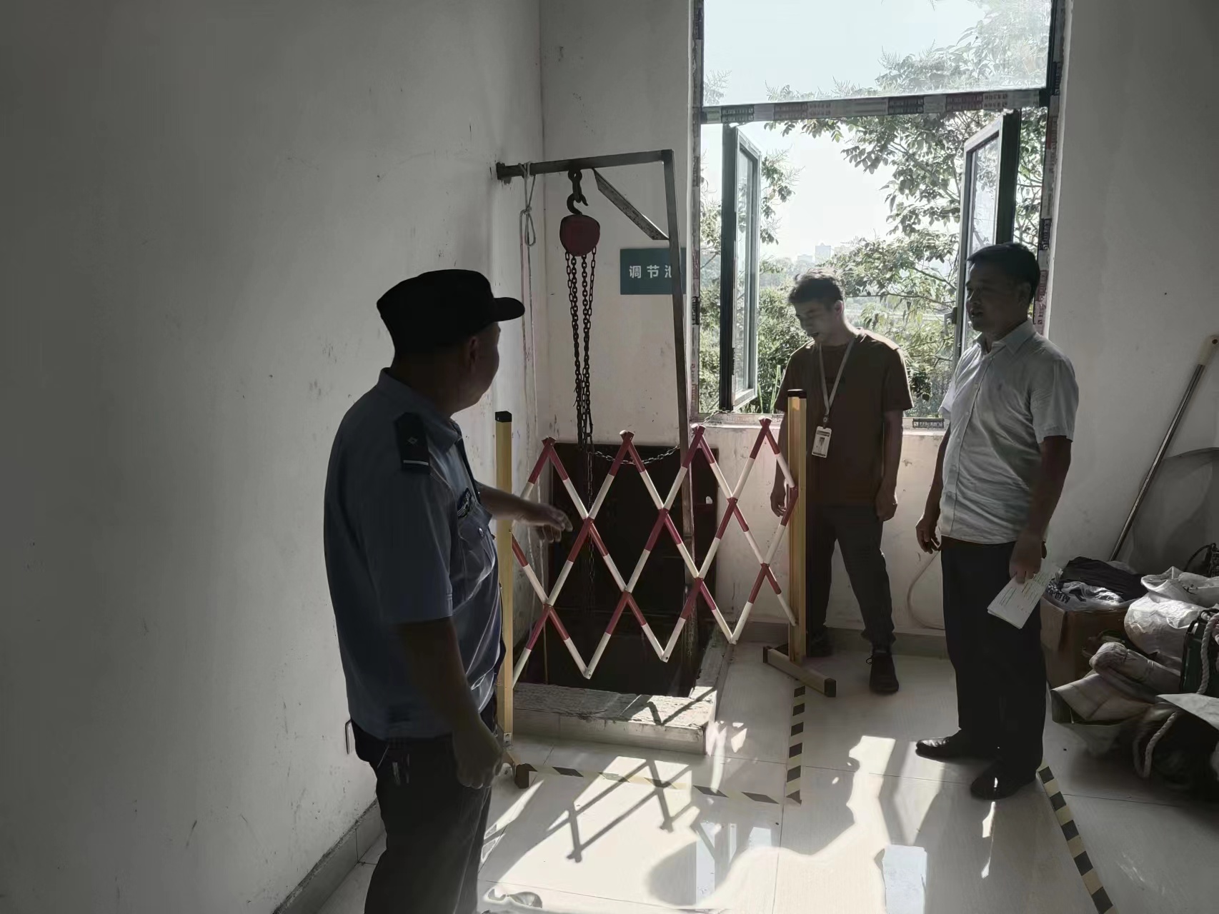 我司沙区人民医院污水运维项目接受安全检查