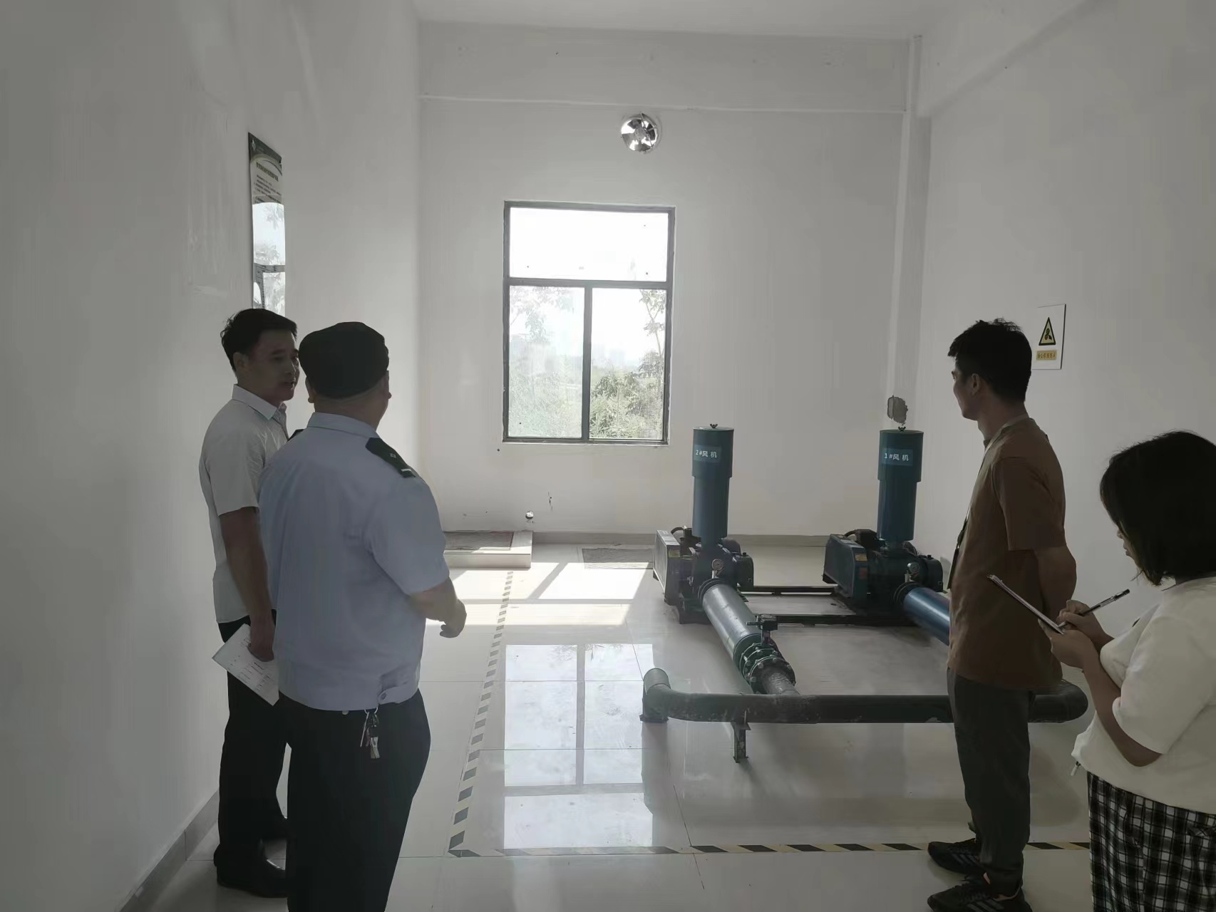我司沙区人民医院污水运维项目接受安全检查
