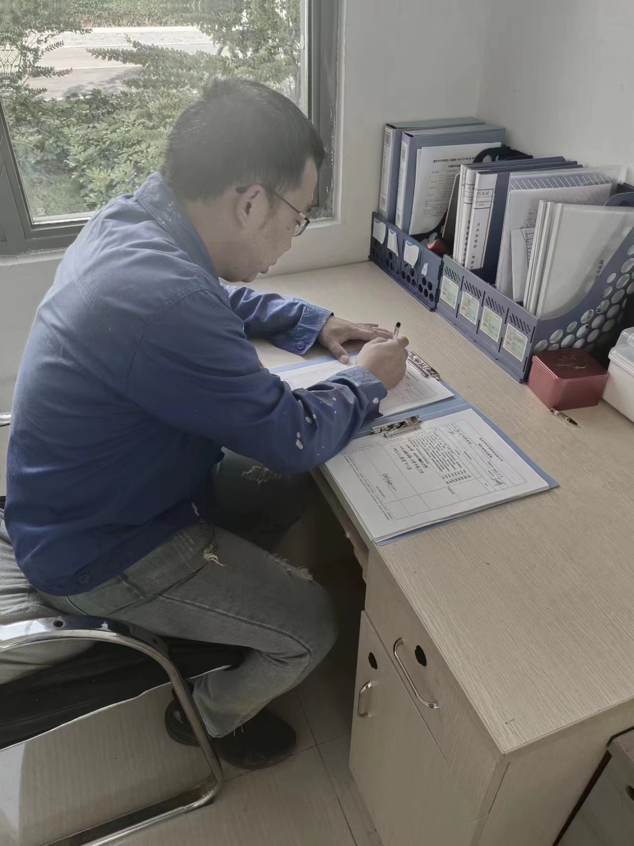 我司沙区人民医院污水运维项目接受安全检查