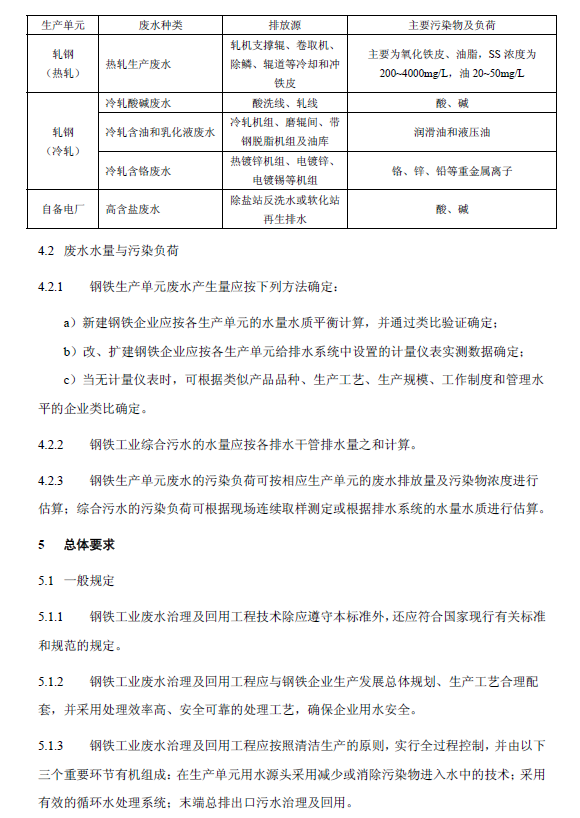 钢铁工业废水治理及回用工程技术规范
